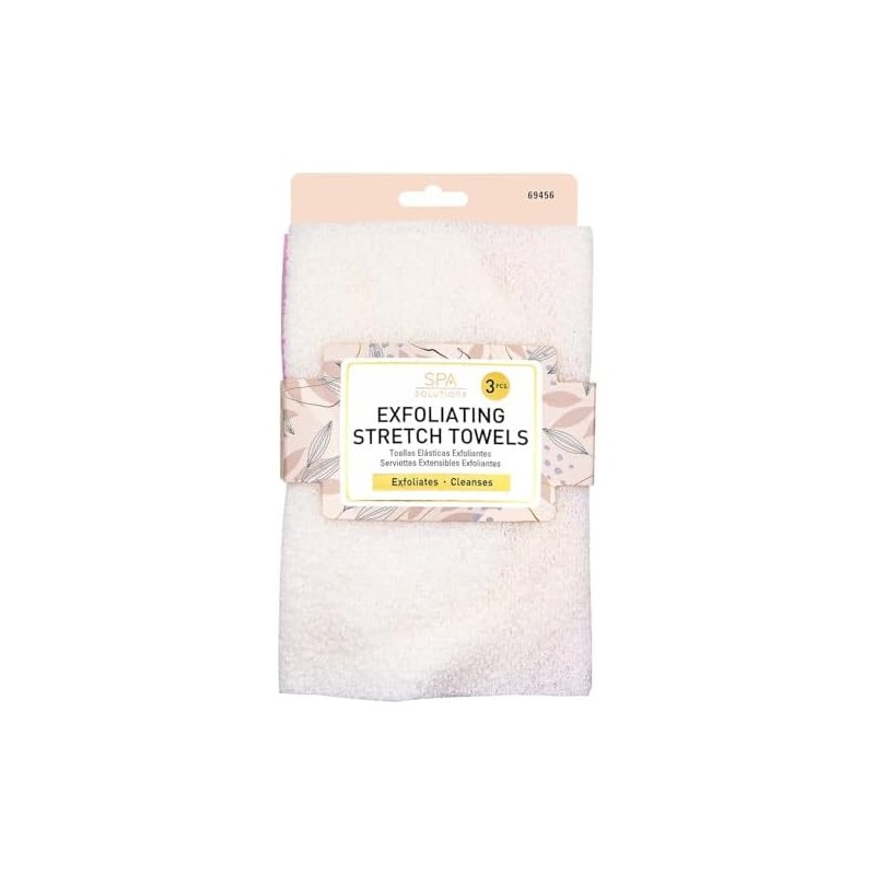 Toallas exfoliantes: azul/crema/rosa
