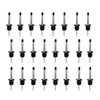 24pcs Stainless Steel Bottle Pourers with Black Plastic Cover Conical