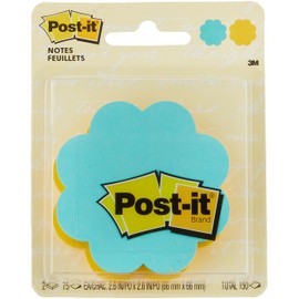 Post-it Super Sticky Notes, 3x3 in, 2X the Sticking Power, Daisy Shape, Assorted Colors, (7350-DSY)