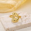 Winssigma 18K Gold Plated Initial Adjustable Ring for Women(D)