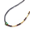 COMODO VIENTO Men's Black Spinel Necklace, Turquoise, Tiger Eye, Half