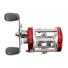 DYNAMI Round Baitcasting Reel,Metal Body Fishing Reels Anti-reverse,Gear Ratio 4.2:1,Resistance 30Lbs Conventional Reel for Inshore Fishing Catfish,Salmon, Eel,Tuna (Red, 60 Left Handed)
