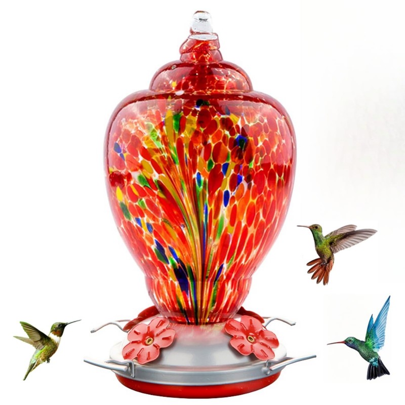WOSIBO Hummingbird Feeder for Outdoors Patio Large 32 Ounces Colorful