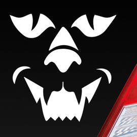 Cars Scooter Motorcycles Dub OEM Car Sticker in your choice of colours – Lion Monster Demon Lion Car Jdm – 10x10 cm – Car Window Sticker Decal, matte white