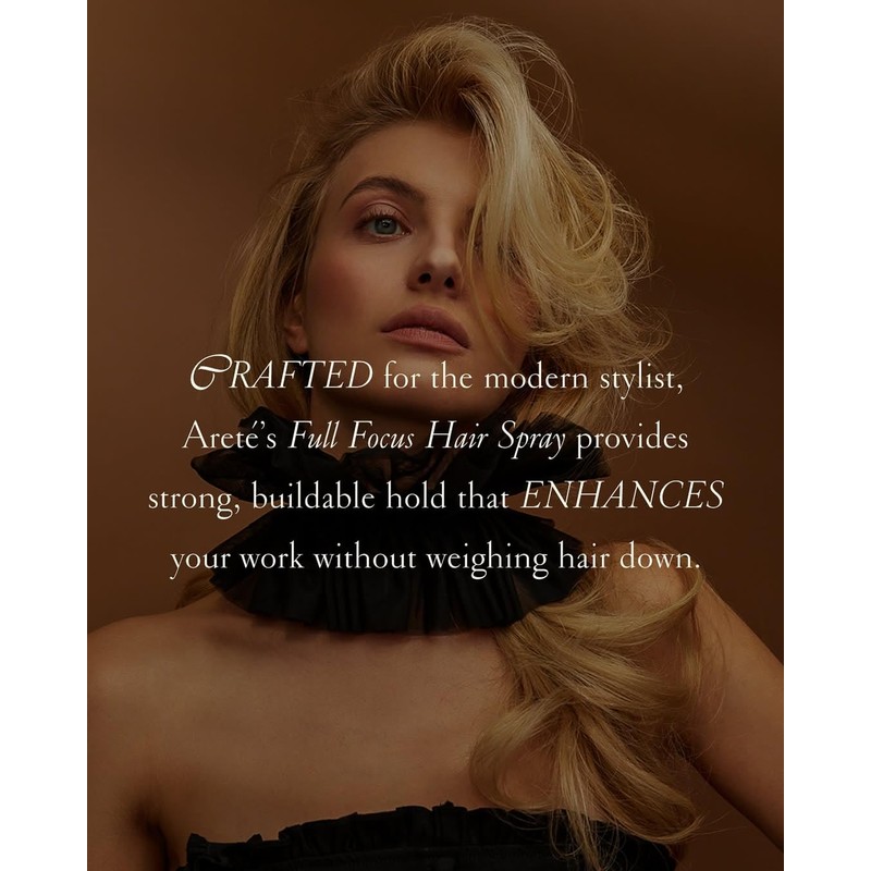 ARETÉ Full Focus Finishing Hair Spray, Strong, Buildable Hold, Shiny