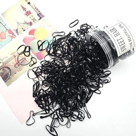Bulk black hair ties 500p / 대량 검정 머리고무줄 500P