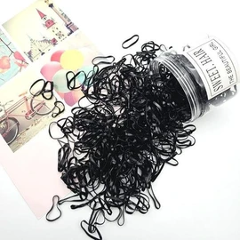 Bulk black hair ties 500p / 대량 검정 머리고무줄 500P
