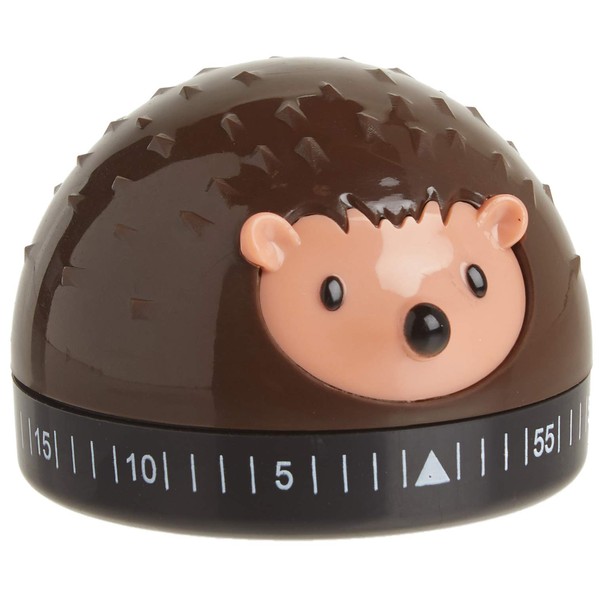 Kikkerland Hedgehog 60-Minute Kitchen Timer, Brown