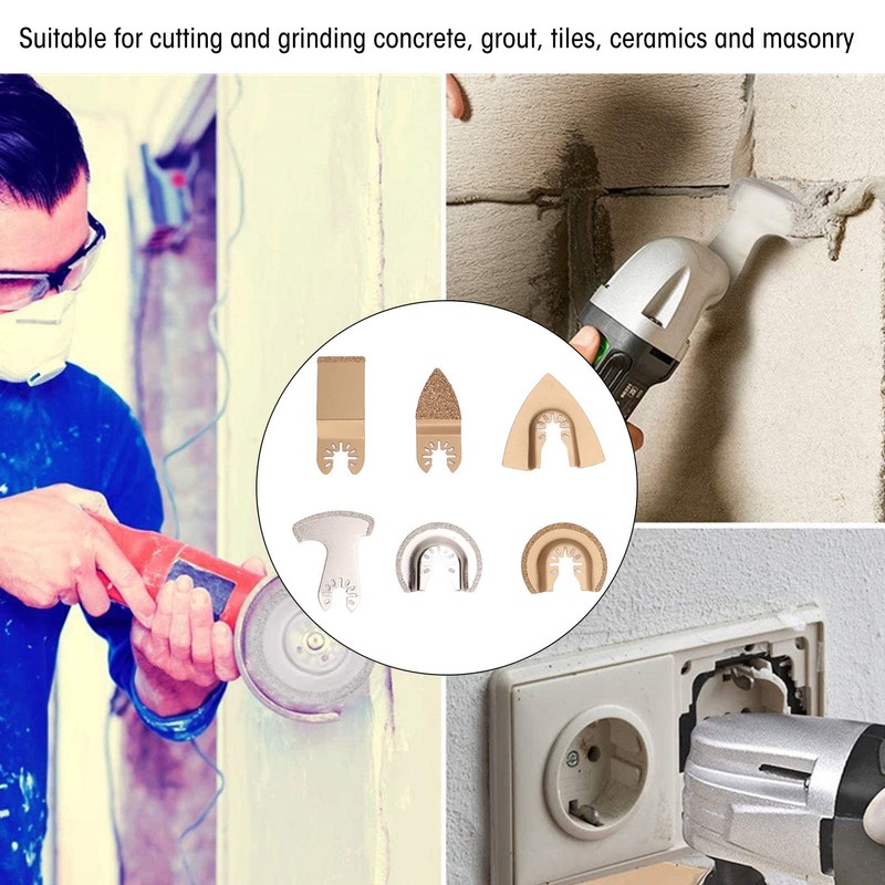 Mixed Multitool Saw Blade Oscillating Diamond Carbide Saw Blade 6PCS