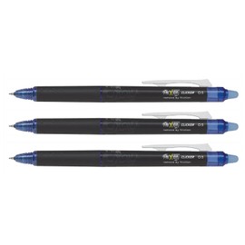 PILOT Frixion Point Clicker Rollerball Pens Fine Nib Pack of 3 Blue
