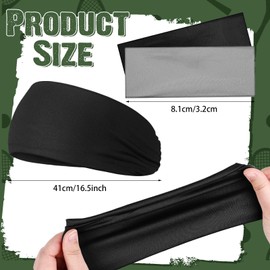 Deekin 6 Pcs Kids Boys Headbands, Athletic Sweatbands for Boys Girls, Youth Kids Sweat Bands, Sweat Absorbing Elastic Hairband (Black, Gray)