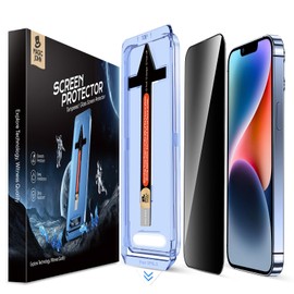 MAGIC JOHN 2 Pack for iPhone 13/13Pro/14/16e 6.1 inch Privacy Glass Screen Protector, Auto Dust-Elimination, Bubble Free, Easy Installation