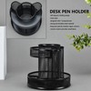Rotating Pen Holder Black Mesh 7 Compartments Strong Metal Rotating
