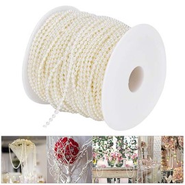 Cadena de Perlas Decorativas de 3mm, Rollo de Cuentas para Manualidades, Decoración de Cortinas Nupciales, Centros de Mesa, Ramo de Novia, Fiesta y Boda, Suministros para Interiore