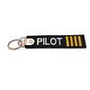 Premium Embroidered Pilot Luggage Tag - 4 Gold Stripes -