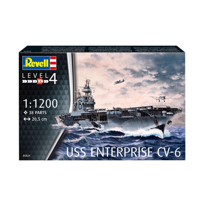 Revell 05824 USS Enterprise CV-6 1:1200 Scale Unbuilt/Unpainted Plastic Model