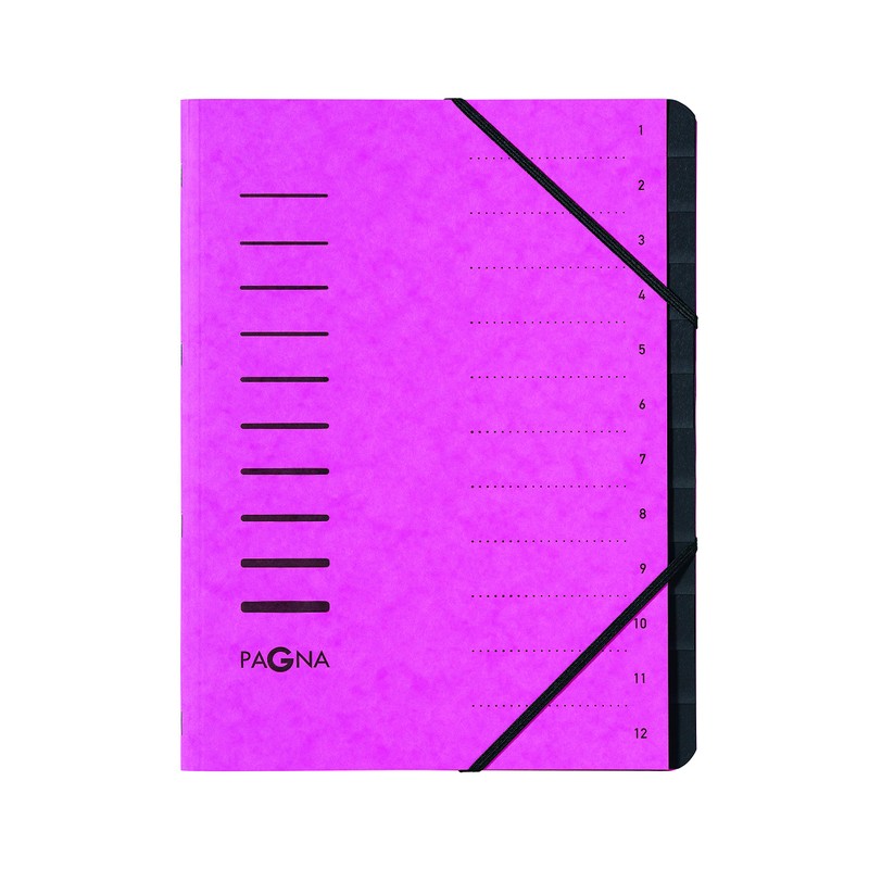 Pagna Trend Folder Set 12 Compartments Assorted Set of 3