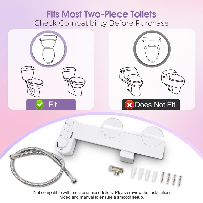 Jamini Ultra-Slim Detachable Bidet Attachment for Toilet – Non-Electric Cold