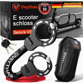 E Scooter Lock with Bag - Maximum Security with Lock for E Scooter, 8 mm Handcuff Lock, 90 cm E-scooter Lock, High-Strength Alloys E Scooter Lock, for Scooters, Scooters