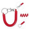 [PATIKIL] リトラクタ ブルコイルスプリングキーチェーン 5個入り 紛失防止キーチェーンホルダーラニヤードコード 金属ロブスタークラ スプキーリング17cm キーウォレット用 ディープレッド