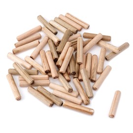 Mewutal Wooden Dowel Pins 8mm x 40mm (0.31" x 1.57") Wood Groove Dowel Rod-- 50 Pack