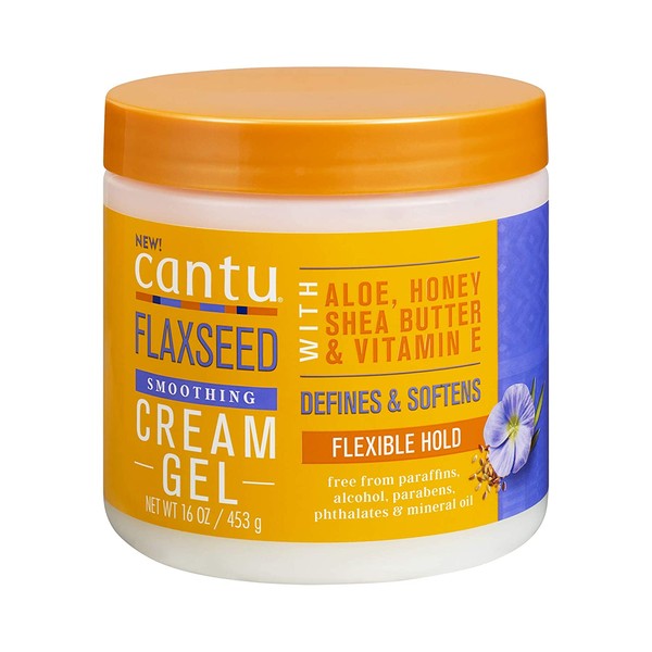 Cantu Flaxseed Styling Cream Gel with Aloe, Honey, Shea Butter & Vitamin E 16 oz