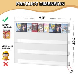 Leadiy Wall Display Shelves, Acrylic Floating Shelves for Mini Toys, Clear Collectibles Display Case 2 Pack