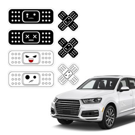 awlbed 7 PCS Automotive Band-aid Decals, Funny and Cute Bandage Bumper Dtickers, Waterproof Decorative Vinyl Debossed Reflective Automotive Decals, Universal for Most Cars (Black)