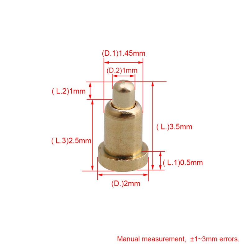 Yibuy 100pcs 2mm Dia 3.5mm Height Gold Plating Current Copper