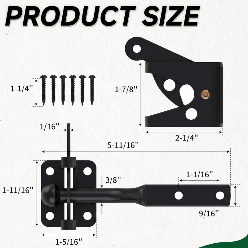 Self-Locking Heavy-Duty Gate Latch: Automatic Gravity Lever Type for Wooden