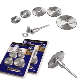 Saipor 12pcs/2Sets HSS Circular Wood Cutting Saw Blade Discs with 2pcs 1/8" Shank Extension Rod for Dremel Rotary tool Mandrel