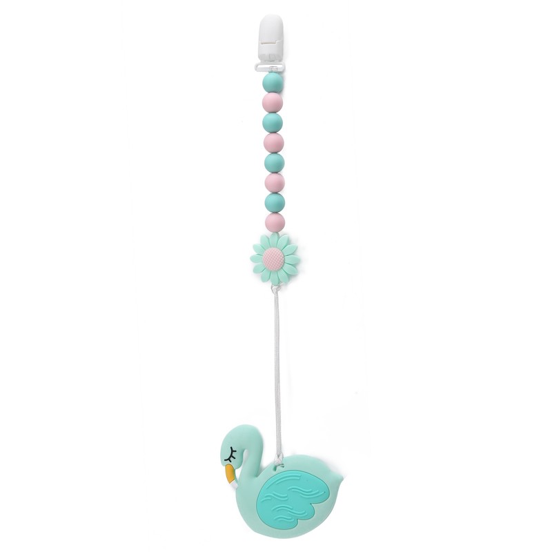 Swan Shape Infant Baby Pacifier Clip AntiLost DIY Teething Necklace