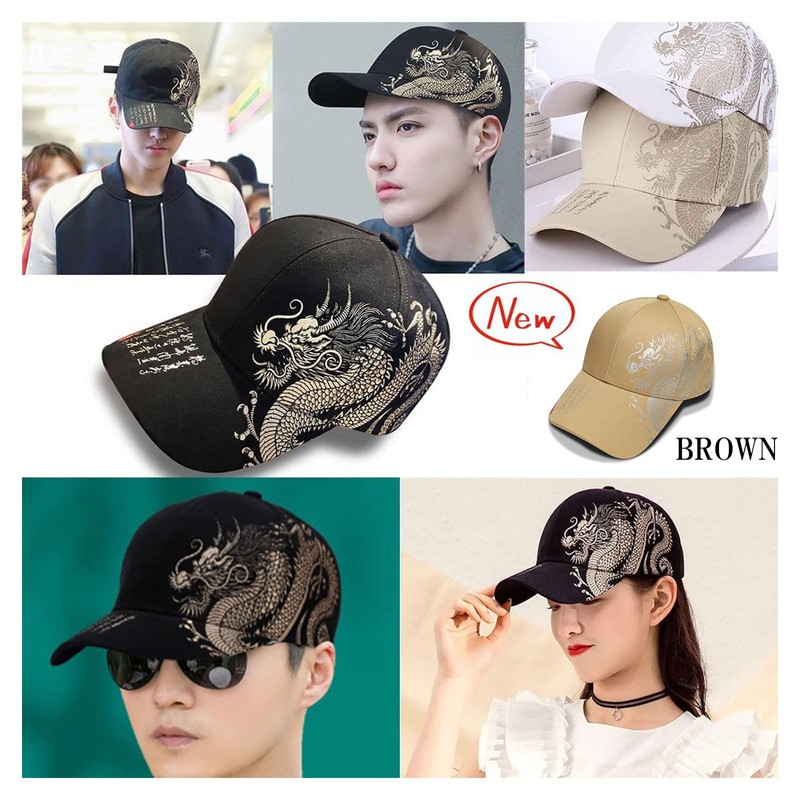 SLOW & MELLOW Cap, Dragon Design, Japanese Pattern, Baseball Cap,