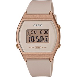 Casio Standard Digital Ladies Watch LW-204 LW-205H Series Overseas Model, Pink Beige x Rose Gold LW-204-4A