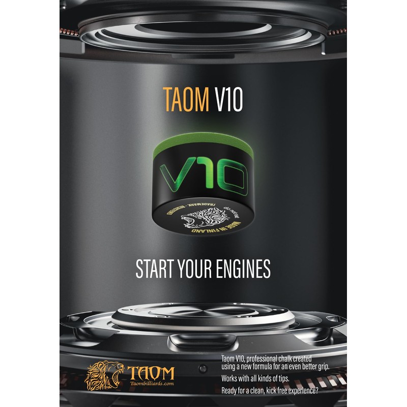 Taom V10 Billiard Pool Cue Premium Chalk Green - with