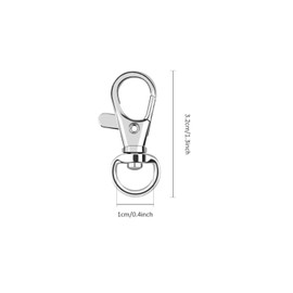 AUGSUN Metal Swivel Clasps Lanyard Snap Hook - 120pcs Lobster Claw Clasp for Keychain Crafts (Silver)