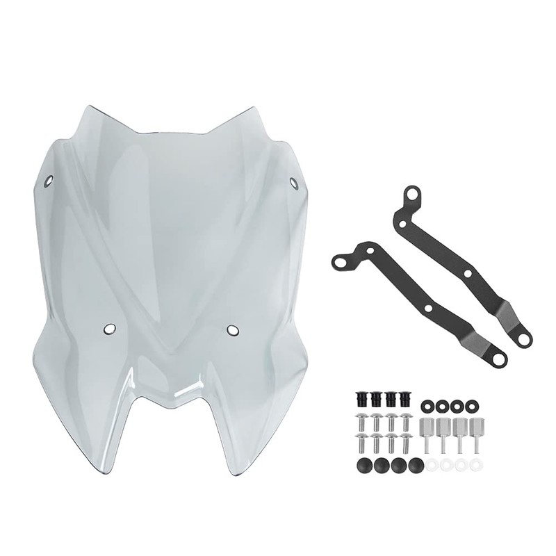Motorcycle Windshield Deflector with Bracket Double Bubble Windscreen Fit for