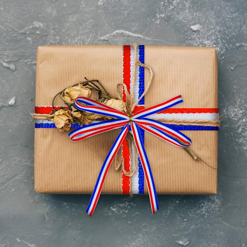Red White and Blue Ribbon - 3/8 Inch-10 Yard Christmas