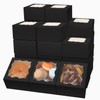 Bakepacker Black Bakery Boxes with Window 4x4x2.5 inches Small Size