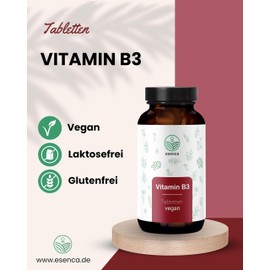 Vitamin B3 Tablets (Niacin) - 180 Tablets - 250 mg Vitamin B3 per Tablet - High Dose and No Additives - 6 Month Supply - Vegan - from Germany