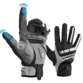 ROCKBROS Gloves Spring Autumn Cycling Gloves Touchscreen Windproof Gloves Full Finger Winter for Outdoor Sports Running Bicycle Women Men XL