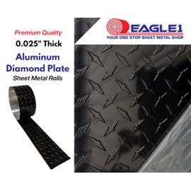 EAGLE 1 8FT Long FT Embossed Aluminum Diamond Checker Plate- Cargo Trailer Gravel Guard Multiple Widths (24" x8 FT, Black)