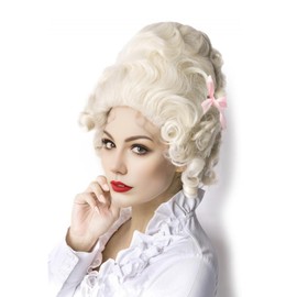 Probeauty Short Beehive Wig for Victorian Costume, Big Curly Bouffant Retro Wigs for Women 70s 80s Costume (Blonde Platinum)