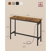 VASAGLE Bar Table, Narrow Long Kitchen Dining Table with Charging