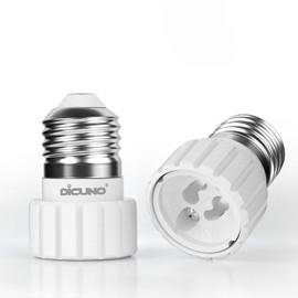 DiCUNO DiCUNO E27 to GU10 Socket Converter/ES Edison Screw E27 to GU10 Socket Lamp Holder Adapter for LED Bulbs Maximum Wattage 200W Maximum Voltage 250V 2-Pack[Energy Class A++]