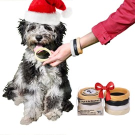 Sweet Paws Puppy Teething Rings - 4 Pack, Bracelet Food Grade Silicone Chew Toys for Small Dogs-Medium Dog, Puppy Nipping Solution Toys, Chew Toys for Puppies 0-6 Months - Put It in Neutral