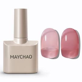 MAYCHAO 15ML Jelly Lady Rose Gel Nail Polish 1Pc Transparent Blush Pink Gel Polish Soak Off UV LED Translucent Nail Polish Nail Art Starter Manicure Salon DIY at Home, 0.5 OZ