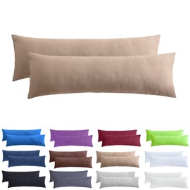 NatureMark Pack of 2 Jersey Cushion Covers Side Sleeper Pillow Neck Pillow Many Sizes and Colours Oeko-Tex (40 x 145 cm (Side Sleeper/Nursing Pillow Cover), Sand/Beige)