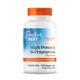 Doctors Best High Potency Serrapeptase, Supports Sinus Health, Non-GMO, Vegan 270 Veggie Caps