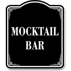 Mocktail Bar BLACK Aluminum Composite Sign, 8.5"x10"